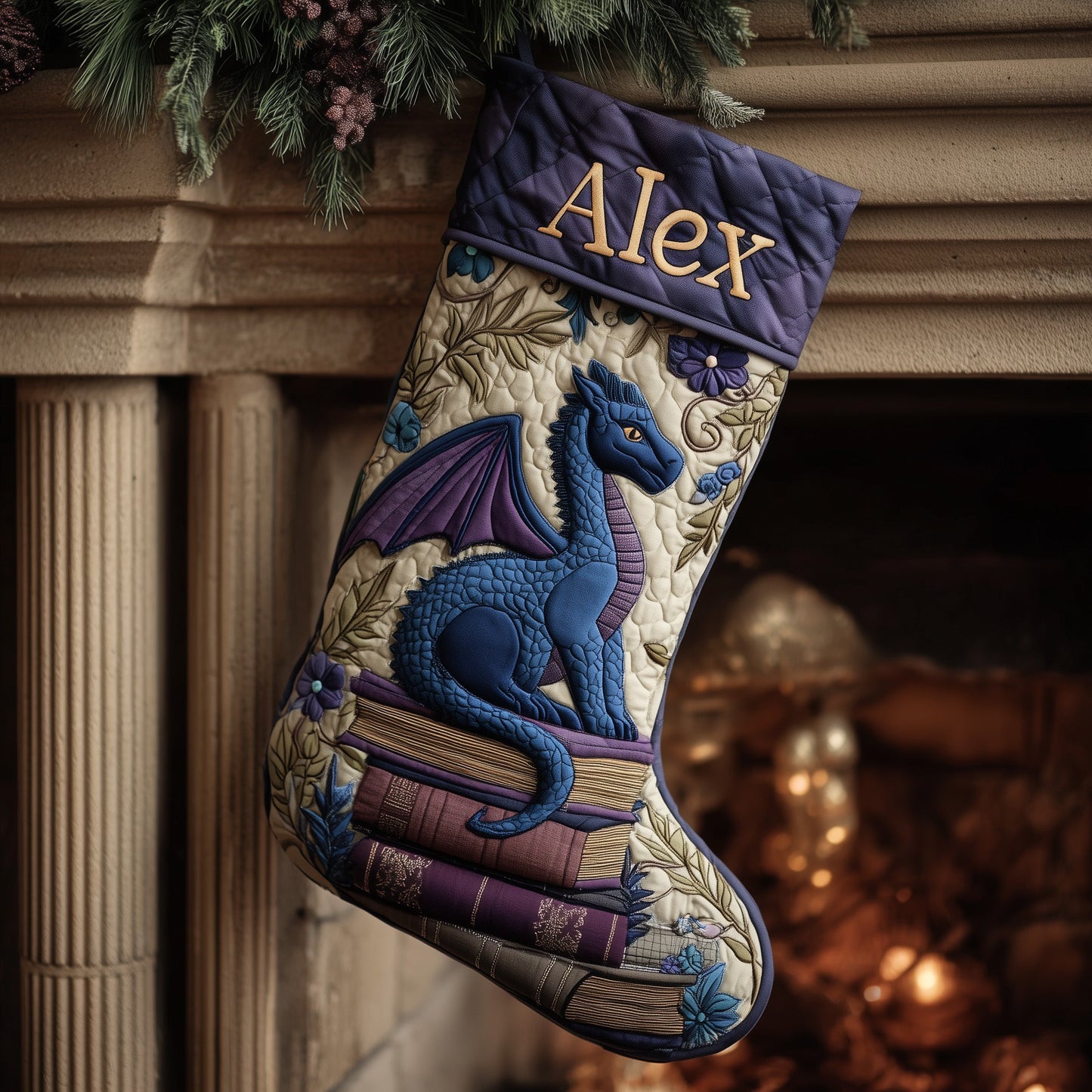 Dragon Quilted Christmas Stocking GFTONL6071