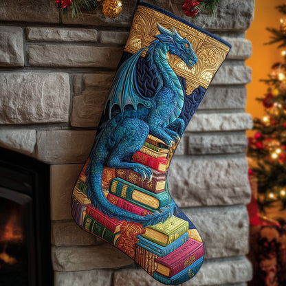 Dragon And Books Quilted Christmas Stocking GFTONL6076