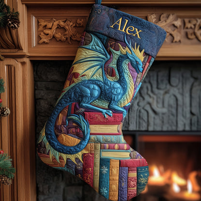 Library Dragon Quilted Christmas Stocking GFTONL6083