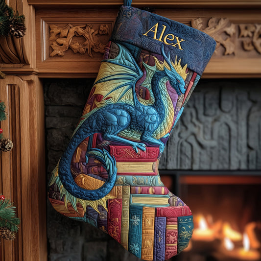 Library Dragon Quilted Christmas Stocking GFTONL6083