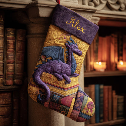 Dragon And Books Quilted Christmas Stocking GFTONL6089