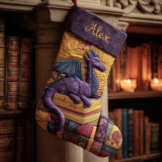 Dragon And Books Quilted Christmas Stocking GFTONL6089