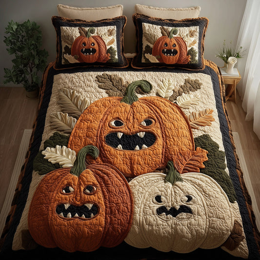 Funky Pumpkin 3-Piece Quilted Bedding Set GFTONL6090