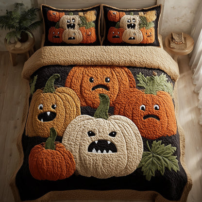 Funky Pumpkin 3-Piece Quilted Bedding Set GFTONL6093