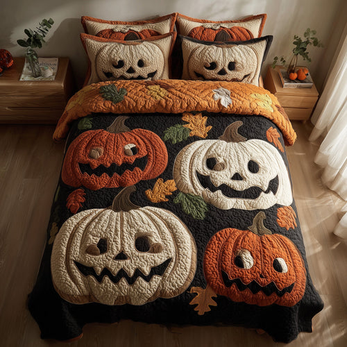 Whimsical Pumpkin 3-Piece Quilted Bedding Set GFTONL6095