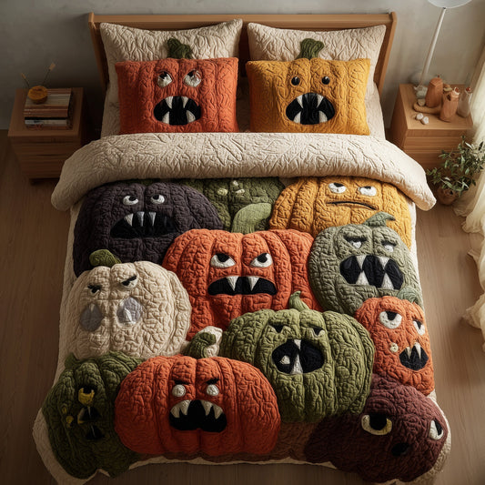 Whimsical Pumpkin 3-Piece Quilted Bedding Set GFTONL6097
