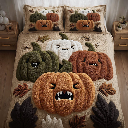 Whimsical Pumpkin 3-Piece Quilted Bedding Set GFTONL6098