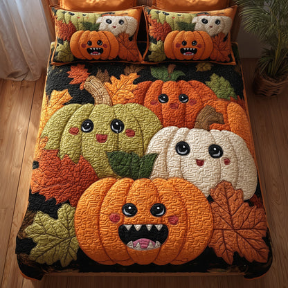 Whimsical Pumpkin 3-Piece Quilted Bedding Set GFTONL6099