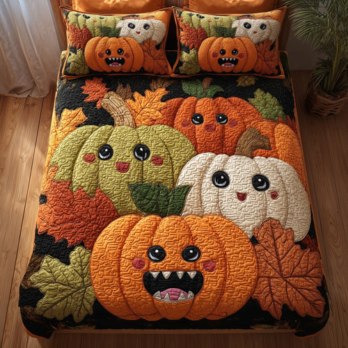 Whimsical Pumpkin 3-Piece Quilted Bedding Set GFTONL6099