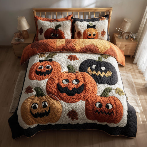 Spooky Pumpkin 3-Piece Quilted Bedding Set GFTONL6100