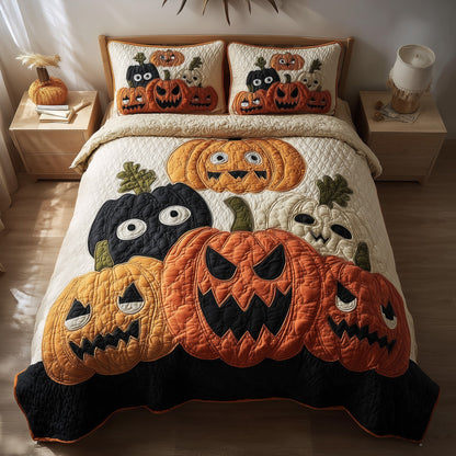 Spooky Pumpkin 3-Piece Quilted Bedding Set GFTONL6102