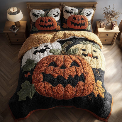 Spooky Pumpkin 3-Piece Quilted Bedding Set GFTONL6103