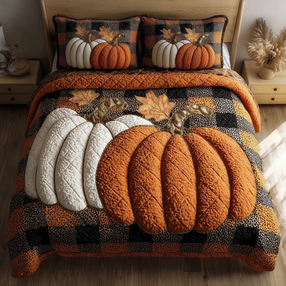 Pumpkin Charm 3-Piece Quilted Bedding Set GFTONL6104