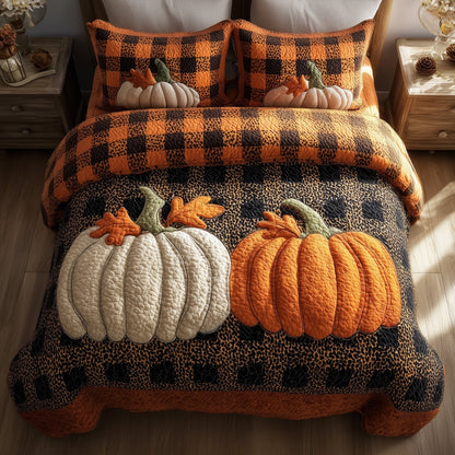 Pumpkin Charm 3-Piece Quilted Bedding Set GFTONL6105
