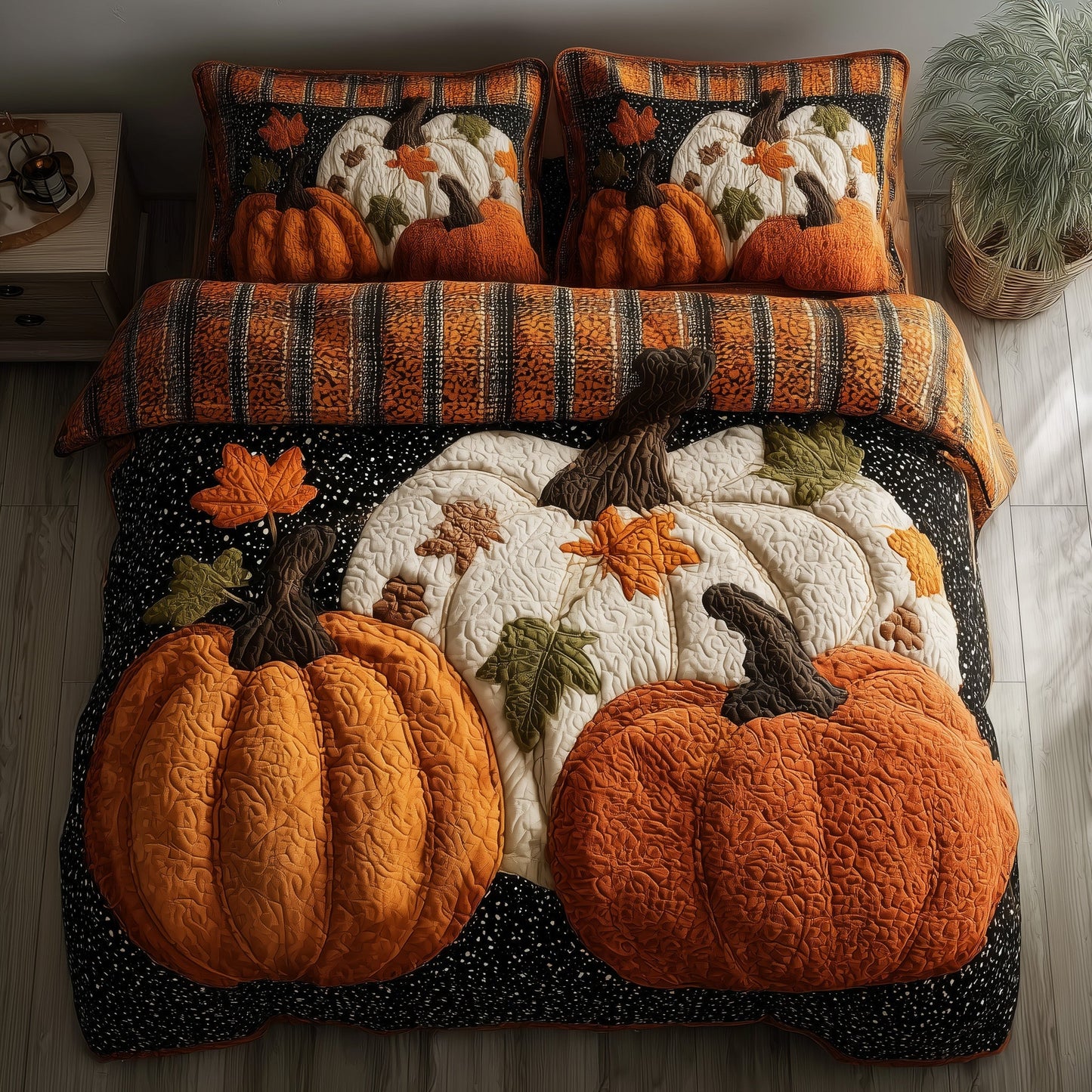 Pumpkin Heaven 3-Piece Quilted Bedding Set GFTONL6107