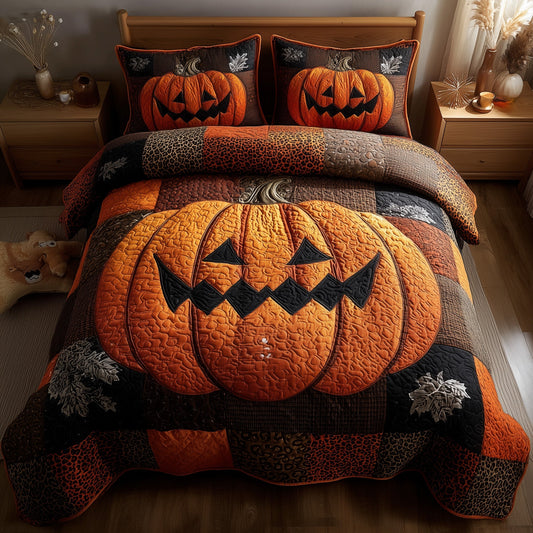 Midnight Pumpkin 3-Piece Quilted Bedding Set GFTONL6113