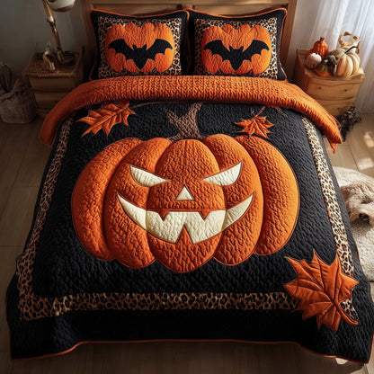 Spooky Pumpkin 3-Piece Quilted Bedding Set GFTONL6118