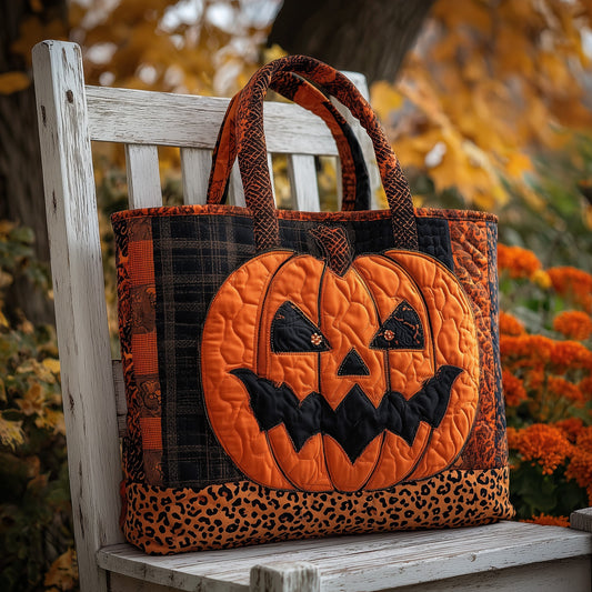 Spooky Pumpkin Quilted Tote Bag GFTONL6125