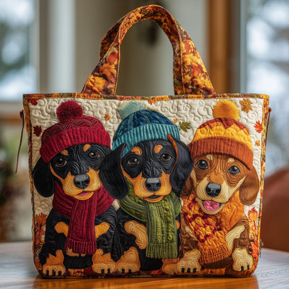 Fall For Dachshund Quilted Tote Bag GFTONL6136