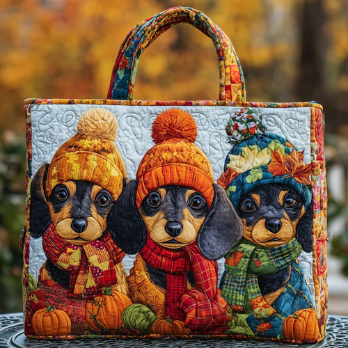 Fall For Dachshund Quilted Tote Bag GFTONL6137