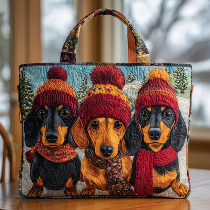 Cozy Dachshund Quilted Tote Bag GFTONL6138