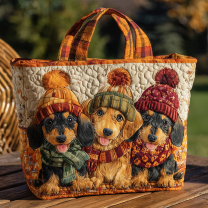 Fall For Dachshund Quilted Tote Bag GFTONL6140