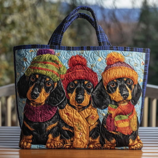 Cozy Dachshund Quilted Tote Bag GFTONL6141