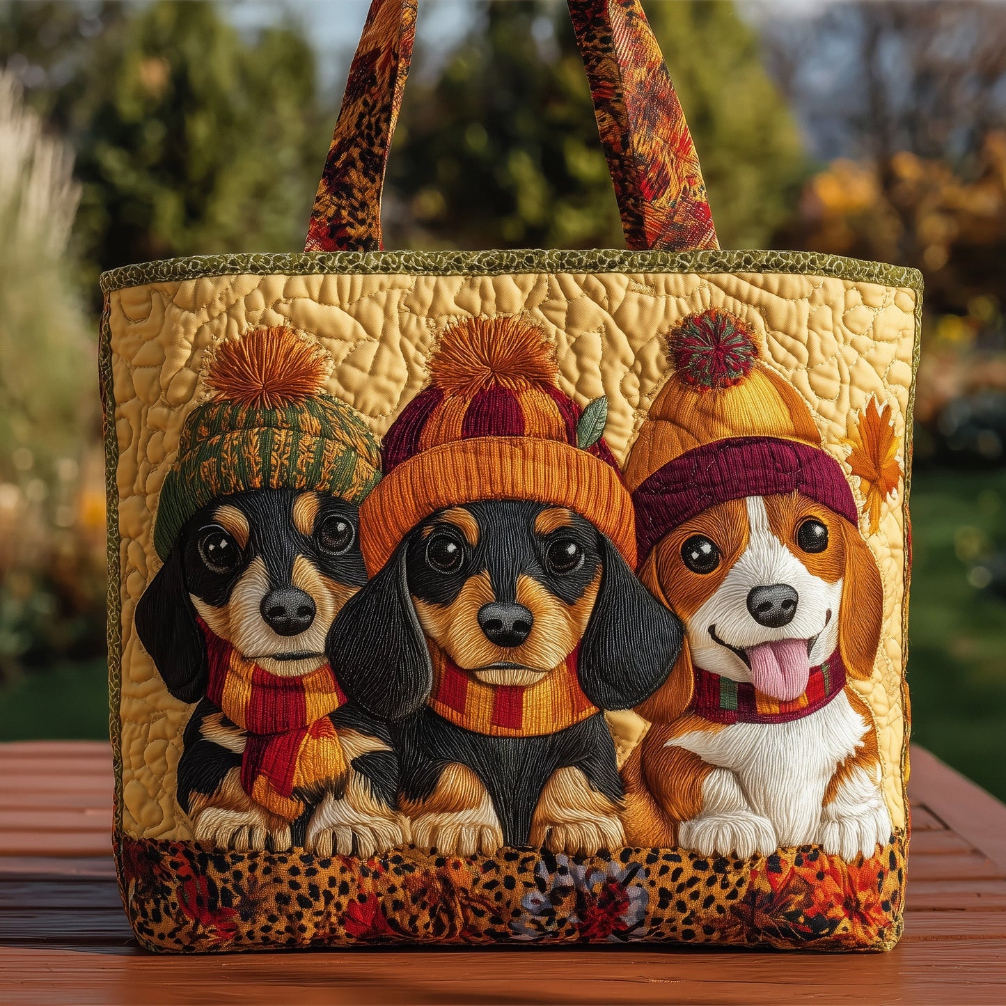 Fall For Dachshund Quilted Tote Bag GFTONL6144