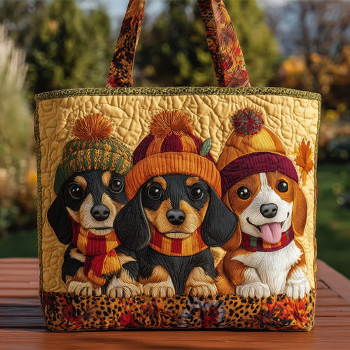 Fall For Dachshund Quilted Tote Bag GFTONL6144