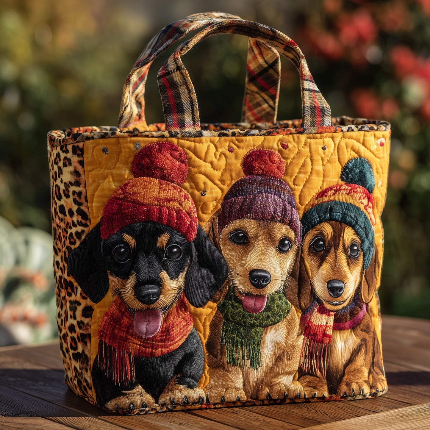 Fall For Dachshund Quilted Tote Bag GFTONL6145