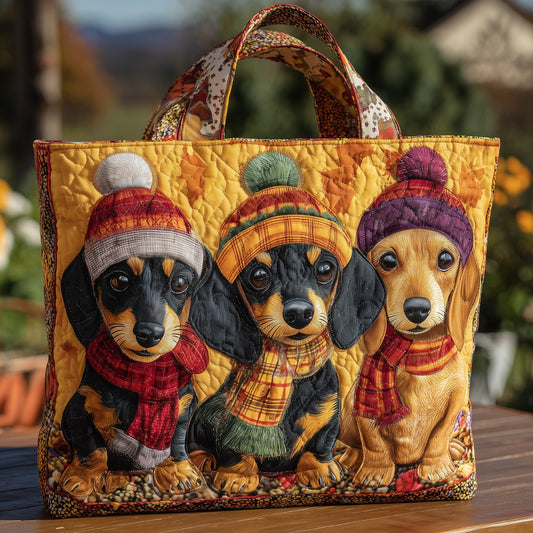Fall For Dachshund Quilted Tote Bag GFTONL6146
