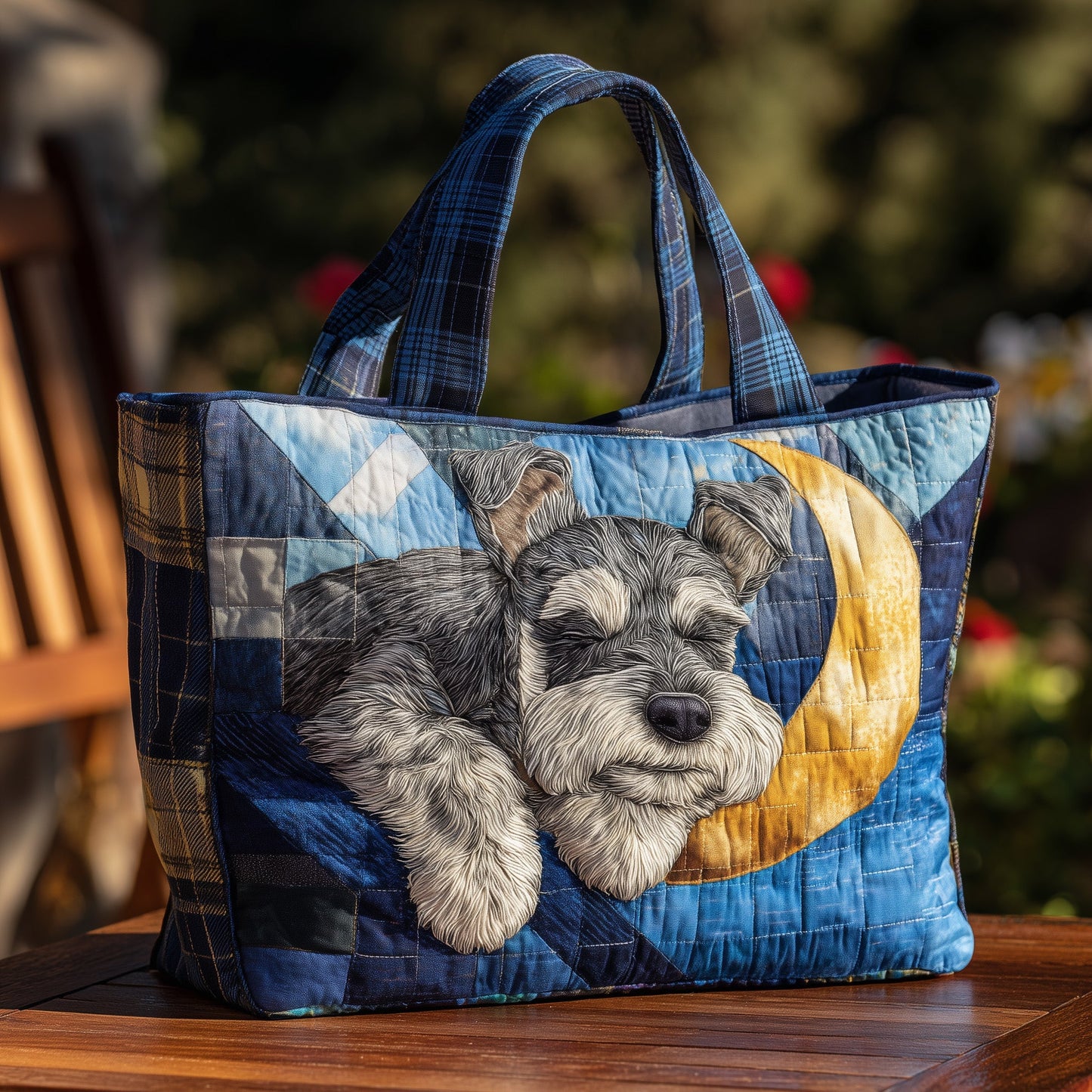 Sleeping Schnauzer Quilted Tote Bag GFTONL6147