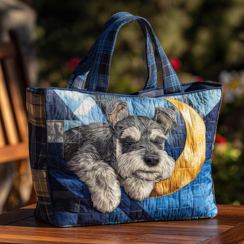 Sleeping Schnauzer Quilted Tote Bag GFTONL6147