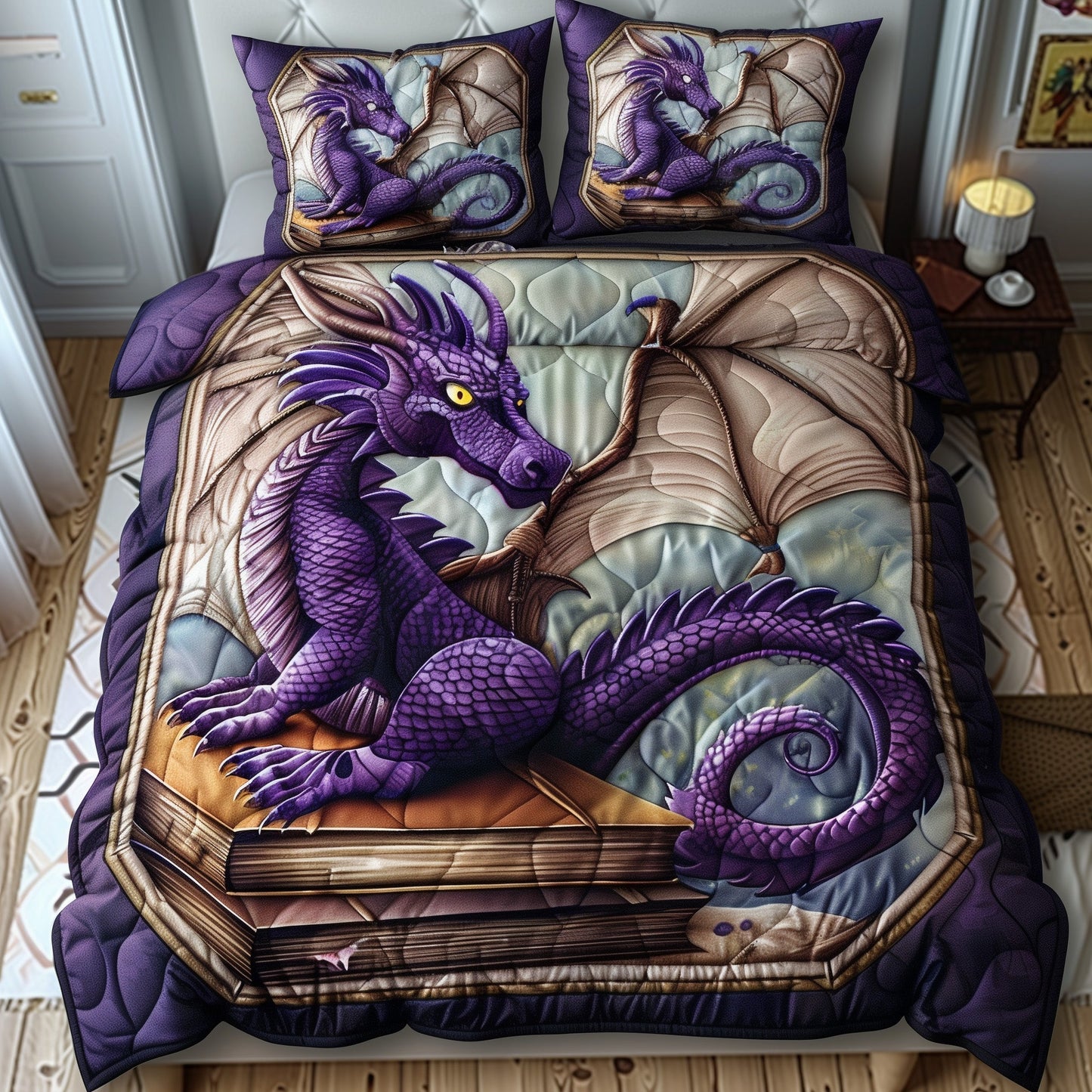 Dragon And Book Duvet Cover Set GFTONL6209