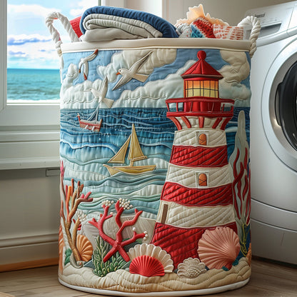 Nautical Lighthouse Quilted Laundry Basket GFTONL6225