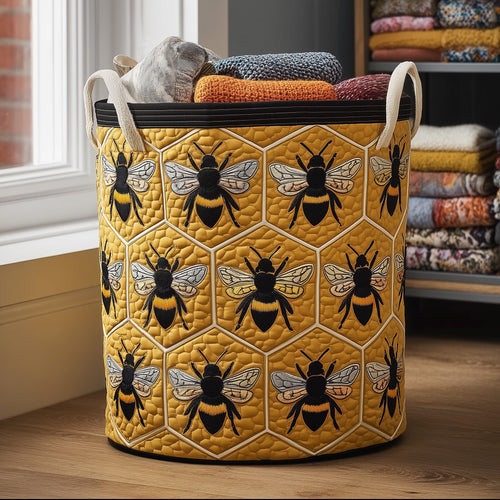 Honey Bee Quilted Laundry Basket GFTONL6237