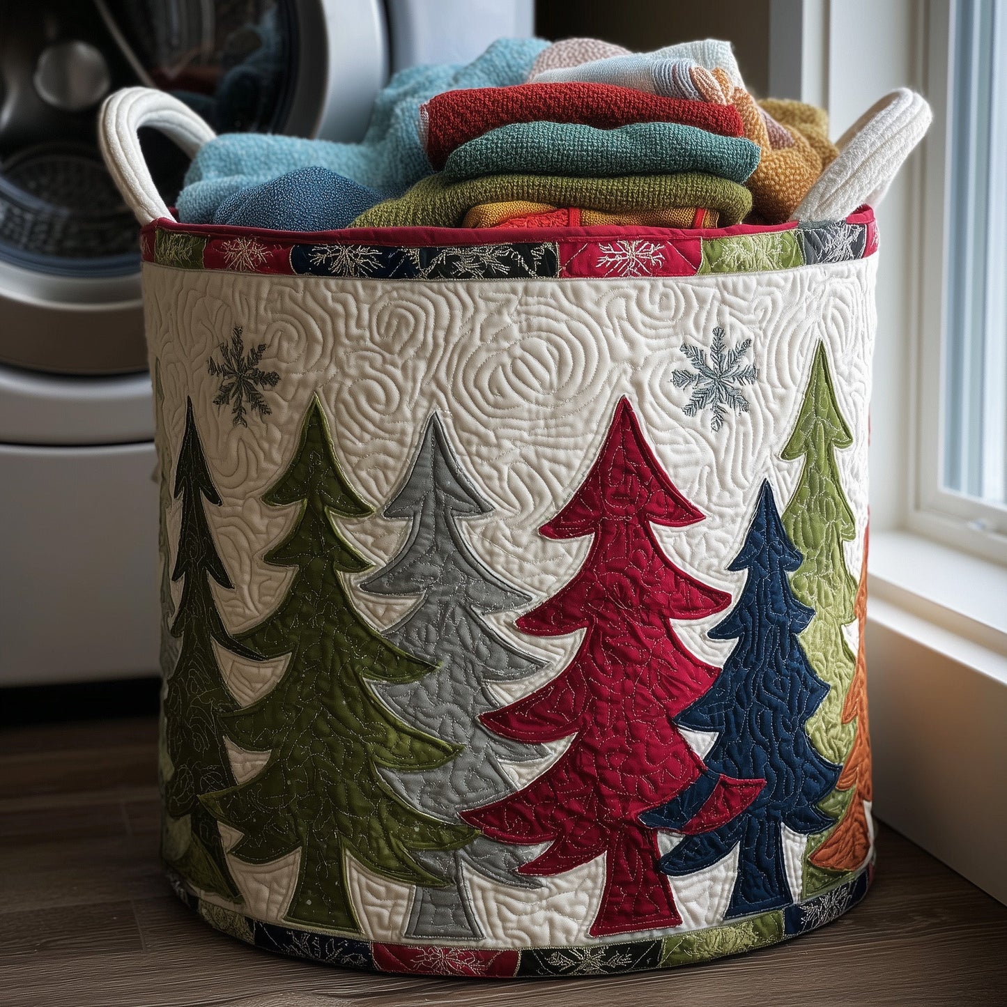 Festive Tree Quilted Laundry Basket GFTONL6253