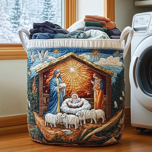 Nativity Scene Quilted Laundry Basket GFTONL6271