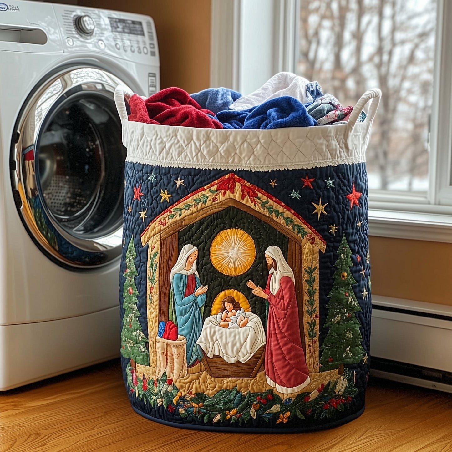 The Holy Family Quilted Laundry Basket GFTONL6275