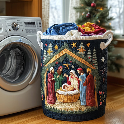 Nativity Scene Quilted Laundry Basket GFTONL6277