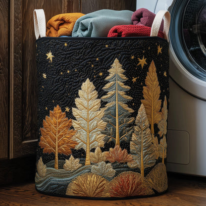 Midnight Autumn Forest Quilted Laundry Basket GFTONL6280