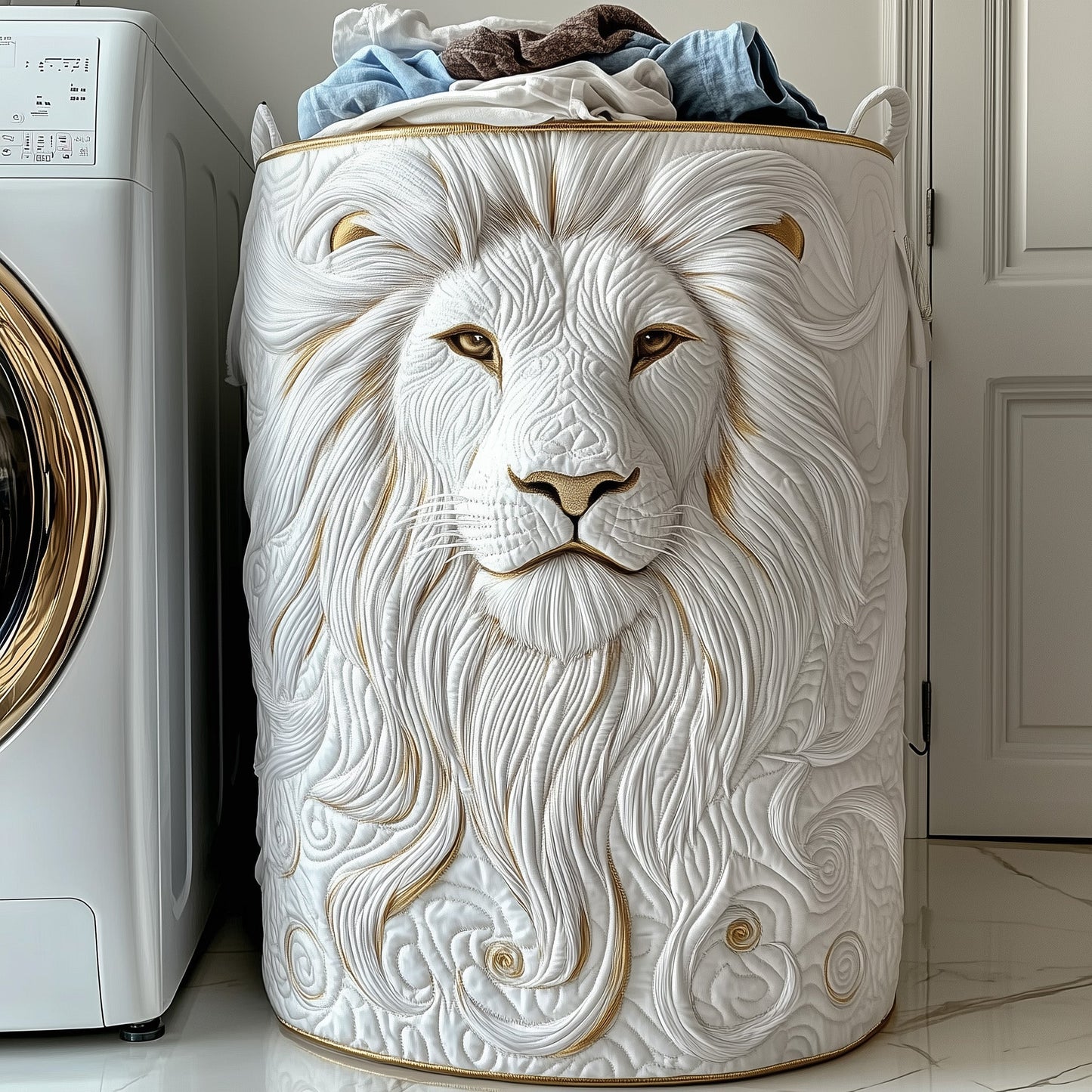 Majesty Lion Quilted Laundry Basket GFTONL6315