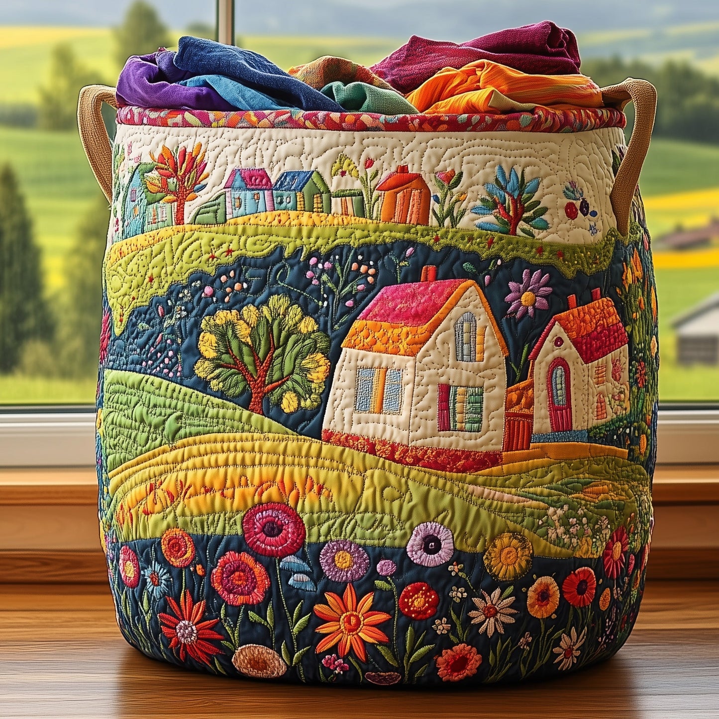 Sunny Village Quilted Laundry Basket GFTONL6318