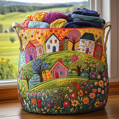 Spring Hillside Quilted Laundry Basket GFTONL6319