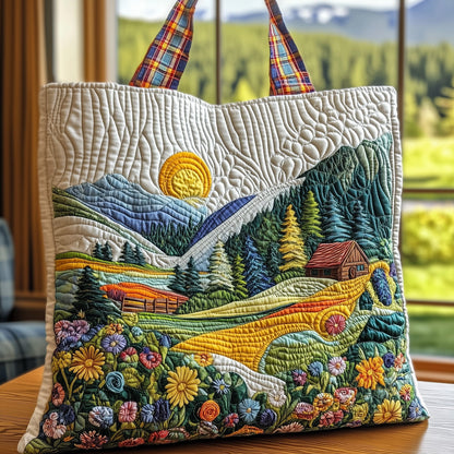 Rolling Hill Cabin Quilted Tote Bag GFTONL6338