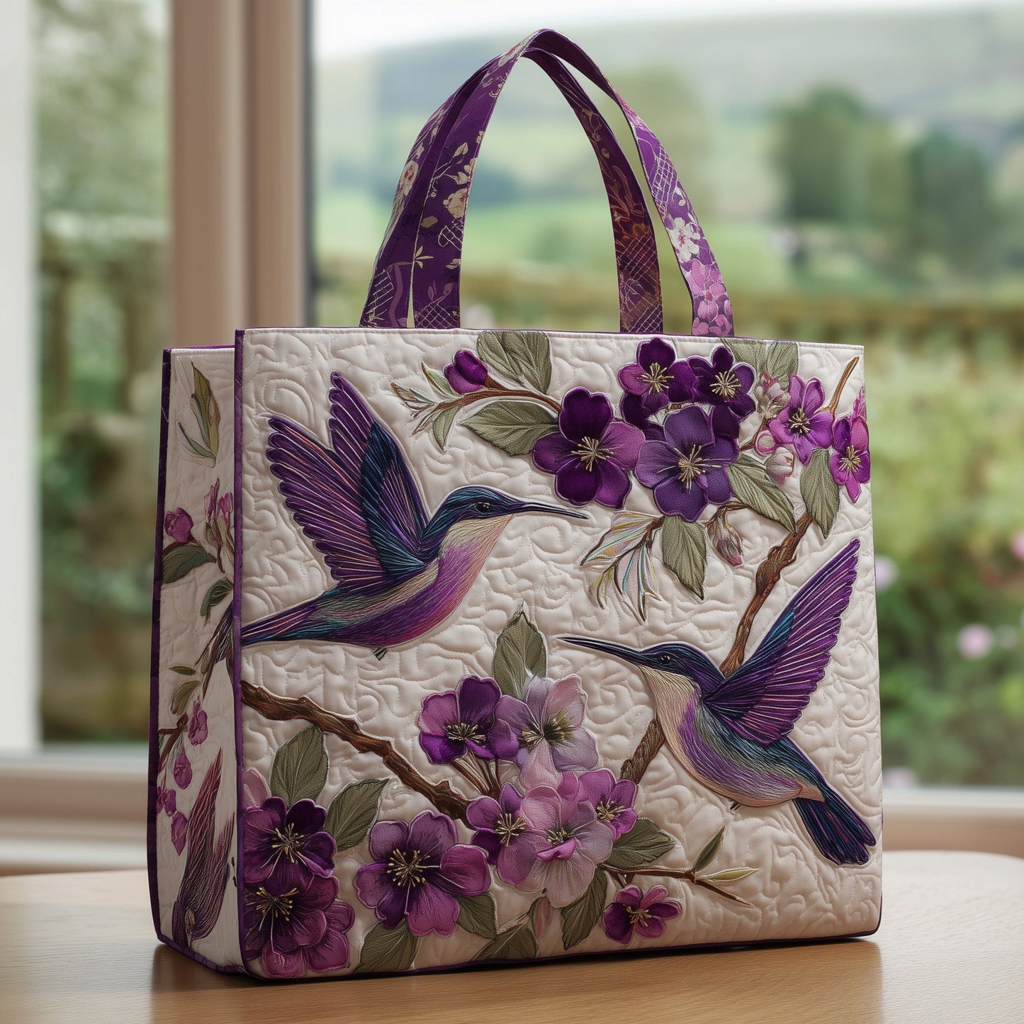 Hummingbird Harmony Quilted Tote Bag GFTONL6346