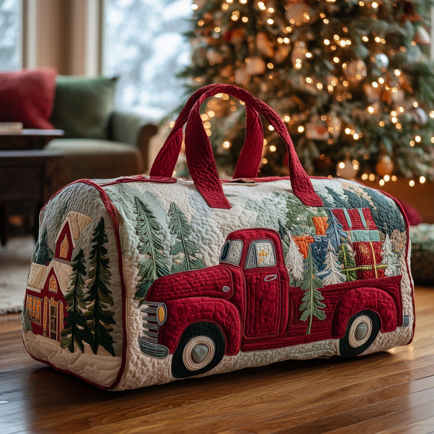 Cozy Red Truck Quilted Duffle Bag GFTONL6360