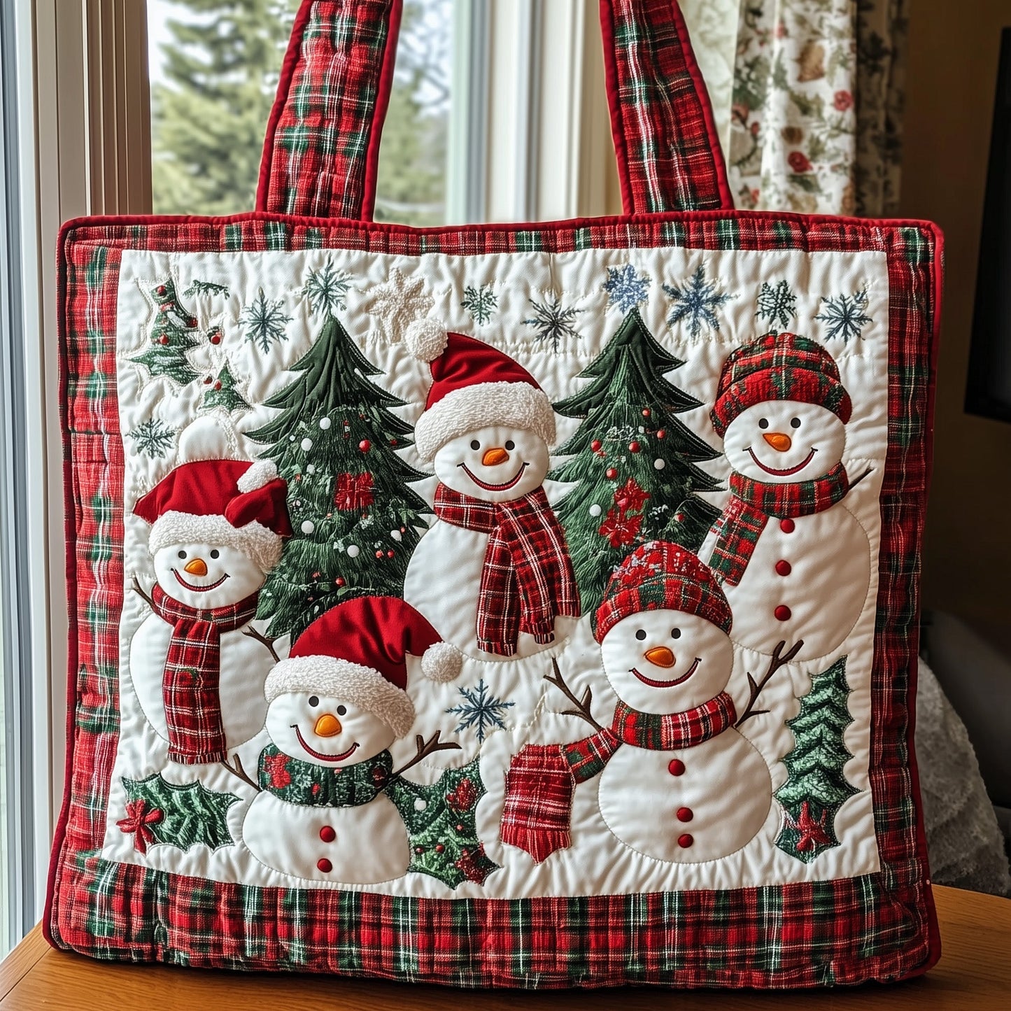 Festive Snowmen Quilted Tote Bag GFTONL6380