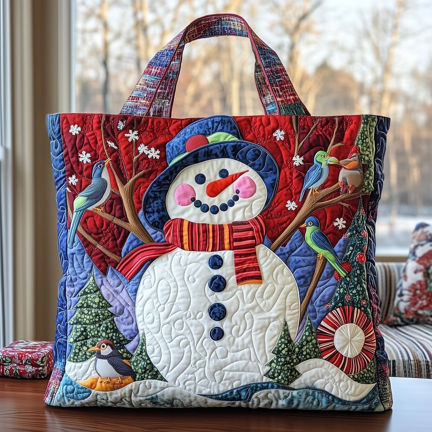 Snowman Quilted Tote Bag GFTONL6384