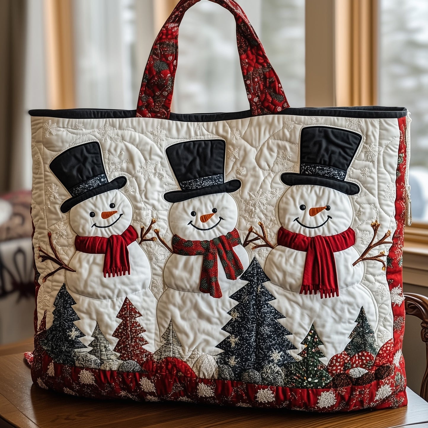 Festive Snowmen Quilted Tote Bag GFTONL6385